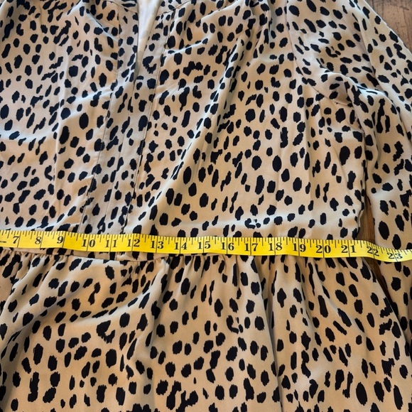 Vince Camuto Plus Size Animal Print Long Sleeve Split Neck Baby Doll Dress, 1X - Picture 9 of 14